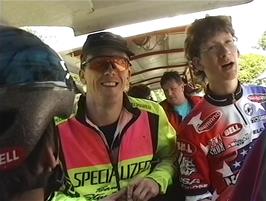 Julian and John on the Quake Train, riding to an uncertain destiny at the Combe Martin Wildlife & Dinosaur Park